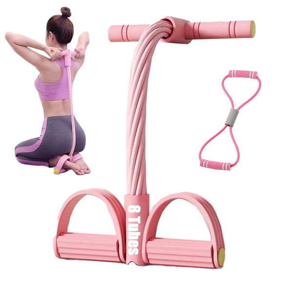8 Tube Pedal Resistance Device 2026 New  Fashion Foot Pedal Puller Exercise Band & Figure 8 Band, Adjustable for Abdomen Arm Waist Leg Training