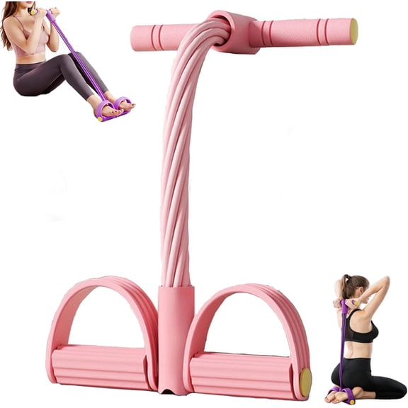 8 Tube Pedal Resistance Device, Full Body Workout Equipment with Adjustable Bands & Handles, for Arm, Leg, Chest & Glute Training at Home Gym