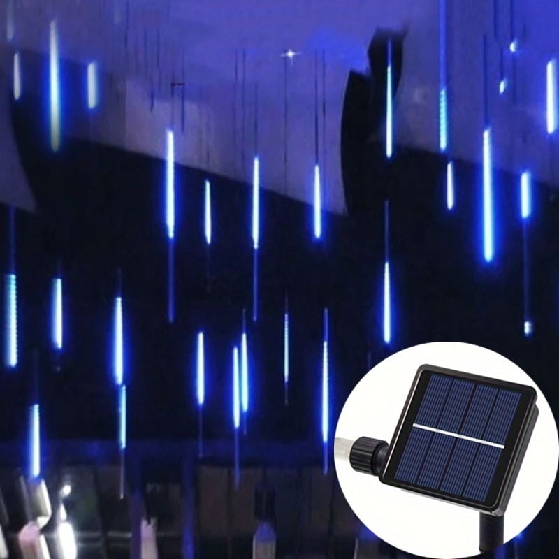 8 Tubes Christmas Lights Solar Meteor Shower Rain Light 2024 Outdoor