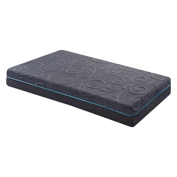 8" Twin Bed Mattress, Gel Memory Foam, Firm Comfort Level, Dark Gray Shade, Encased Coils, , Simple Unboxing And Expanding Procedure Size Gel- Feel, Outlook, Pocketed Straightforward Unrolling