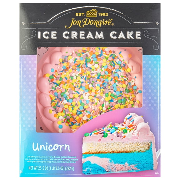 Jon Donaire 8" Unicorn Ice Cream Cake, Serves 9