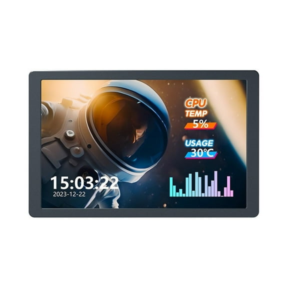 8" USB Display for Computer Case Monitorings Screen with Temperature Readout and Adjustable Brightness