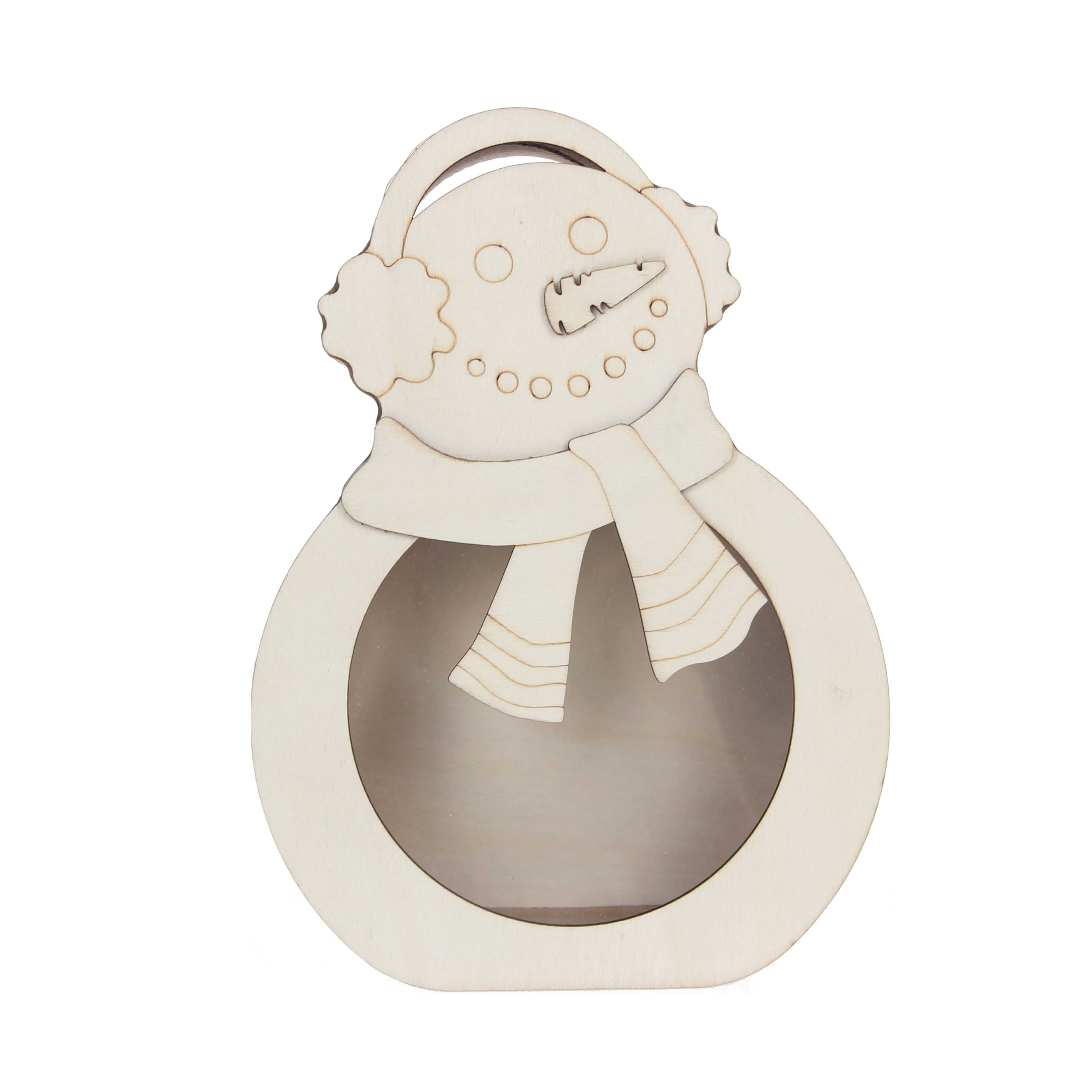 8" Unfinished Wood Fillable Snowman by Make Market®Christmas Crafts