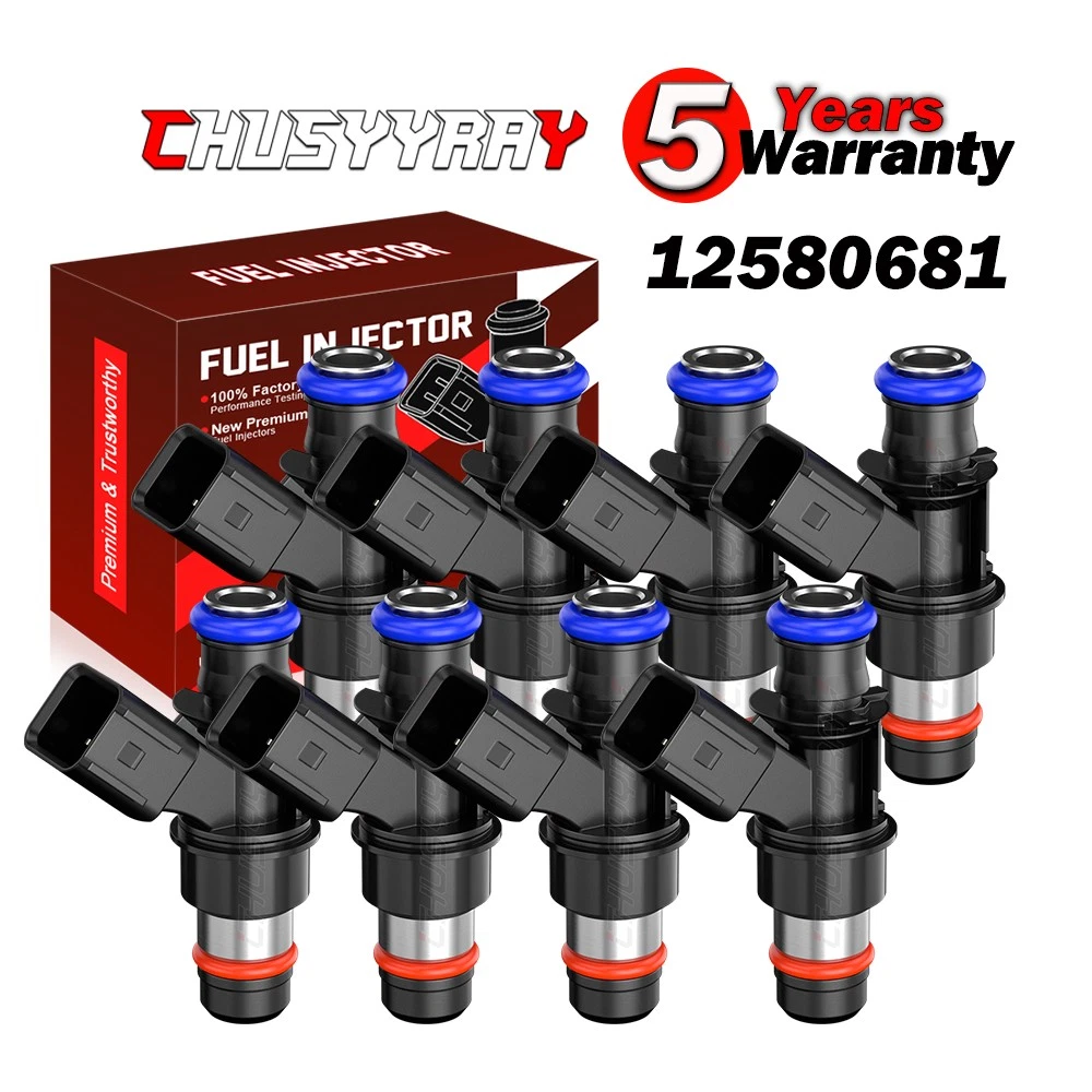 8 Units Fuel Injectors 12580681 4.8L 5.3L 6.0L  For Chevrolet Silverado 3500