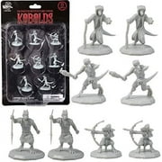 8 Unpainted Fantasy Kobold Mini Figures- All Unique Designs- 1" Hex-Sized Compatible with DND Dungeons and Dragons & Pathfinder and All RPG Table Top Games