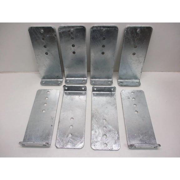 (8) Vertical Pontoon Boat Trailer Bunk Bolster L Brackets / 5" by 12" Galvanized
