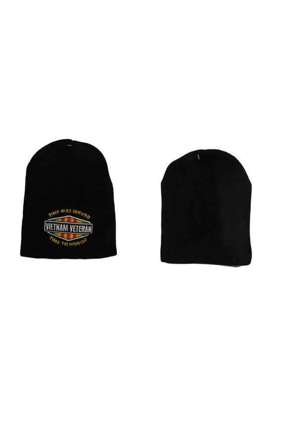 8" Vietnam Veteran Ribbon Time To Honor Embroidered Beanie Cap WIN607C (TOPW)
