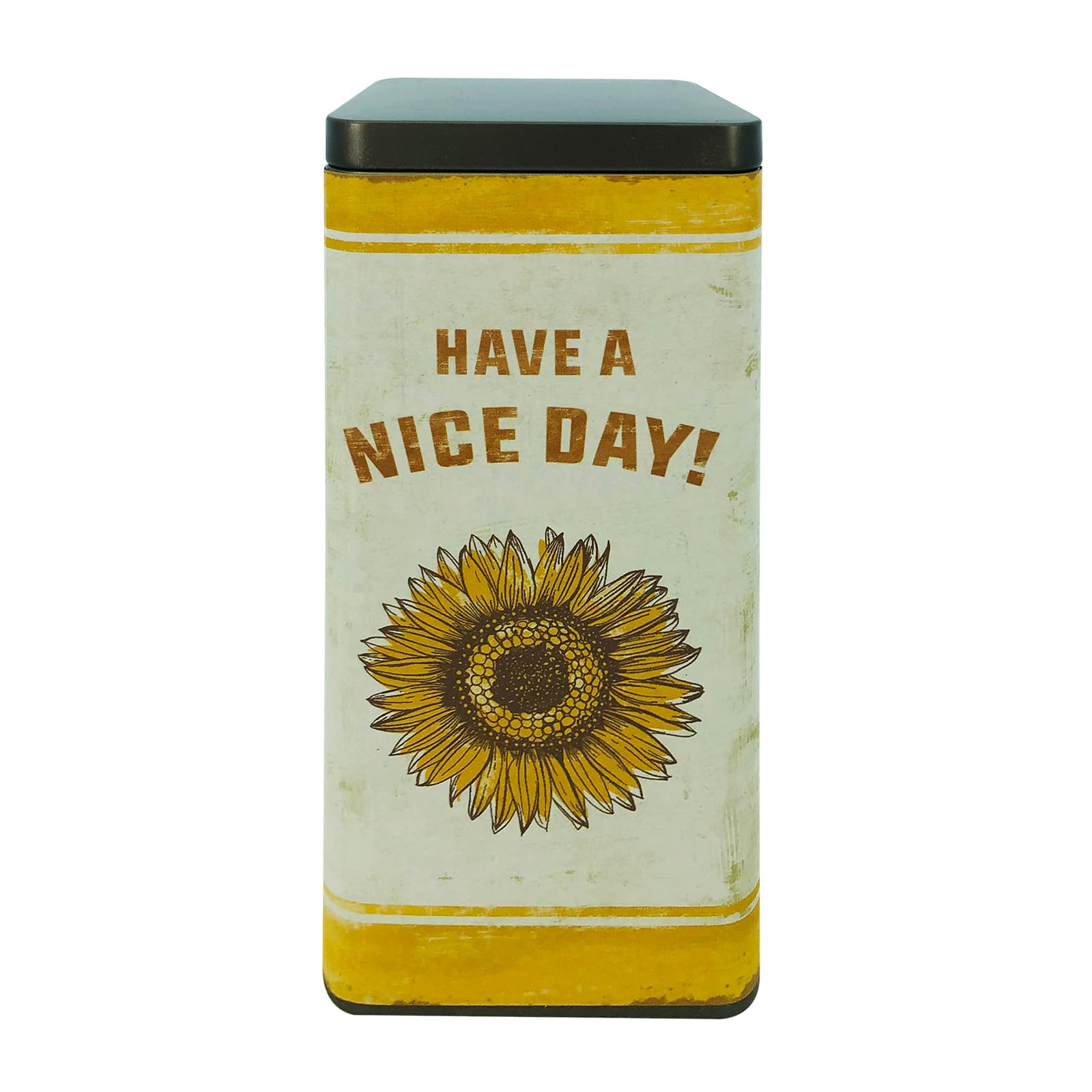 8”; Vintage Nice Day Sunflower Tin Container by Ashland®, Fall Décor