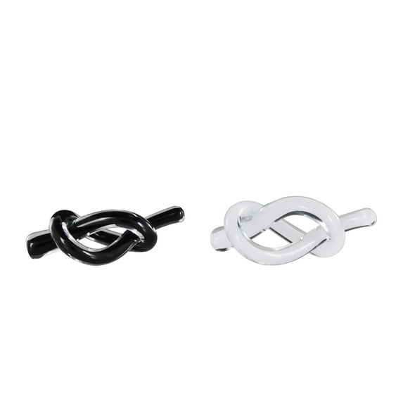 8"W, 3"H Black Glass Handmade Abstract Twisted Loop Knot Sculpture, by DecMode (2 Count)