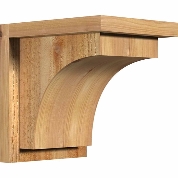 8"W x 10"D x 10"H Huntington Rough Sawn Corbel w/Backplate, Western Red Cedar