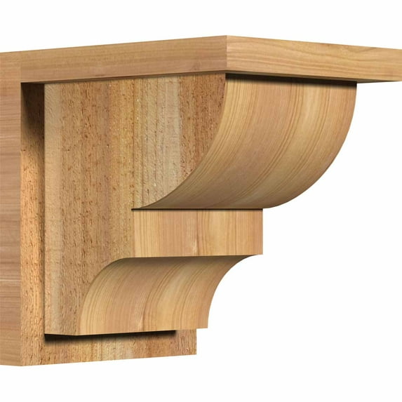 8"W x 10"D x 10"H Ridgewood Rough Sawn Corbel w/Backplate, Western Red Cedar