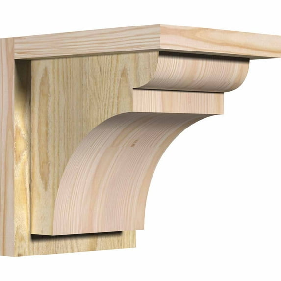 8"W x 10"D x 10"H Yorktown Rough Sawn Corbel w/Backplate, Douglas Fir