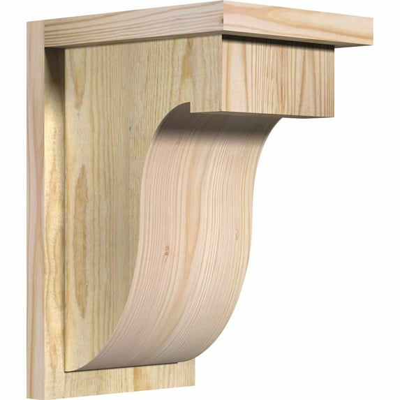 8"W x 10"D x 14"H Del Monte Rough Sawn Corbel w/Backplate, Douglas Fir