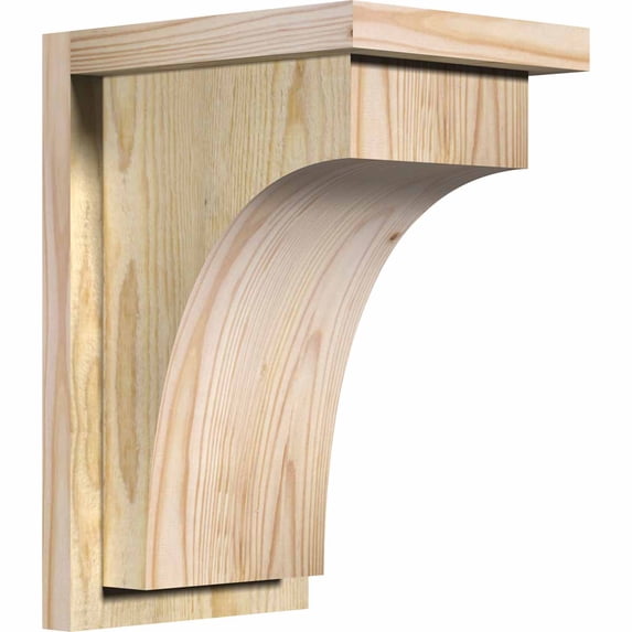 8"W x 10"D x 14"H Huntington Rough Sawn Corbel w/Backplate, Douglas Fir