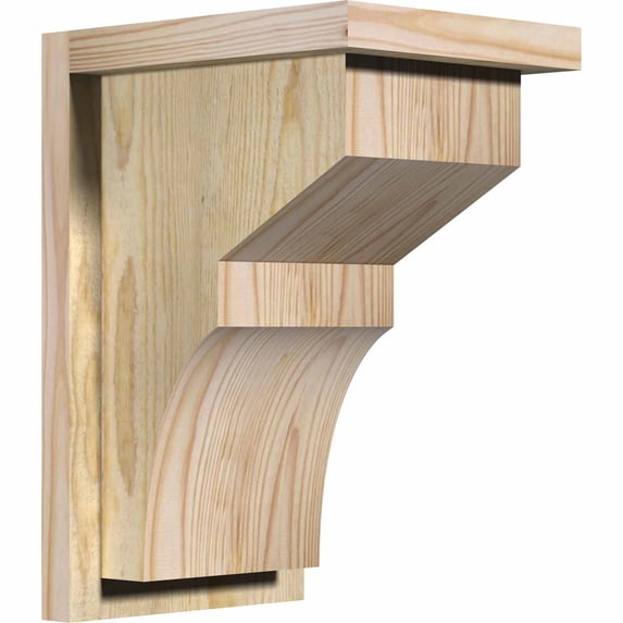 8"W x 10"D x 14"H Monterey Rough Sawn Corbel w/Backplate, Douglas Fir