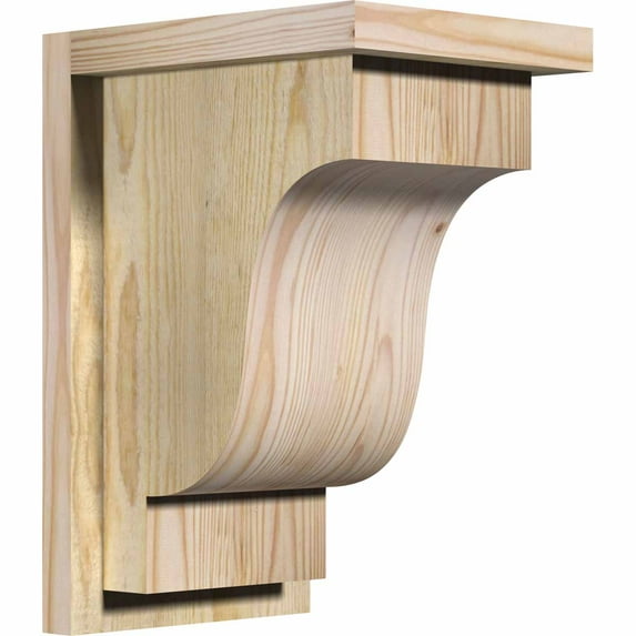 8"W x 10"D x 14"H Newport Rough Sawn Corbel w/Backplate, Douglas Fir