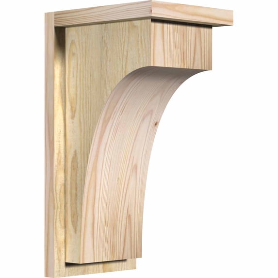 8"W x 10"D x 18"H Huntington Rough Sawn Corbel w/Backplate, Douglas Fir