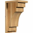 thumbnail image 1 of 8"W x 10"D x 18"H Mediterranean Rough Sawn Corbel w/Backplate, Western Red Cedar, 1 of 9
