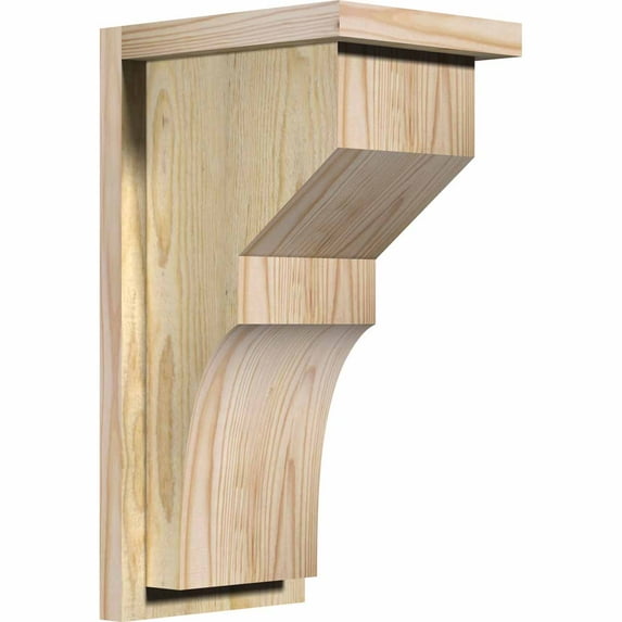 8"W x 10"D x 18"H Monterey Rough Sawn Corbel w/Backplate, Douglas Fir