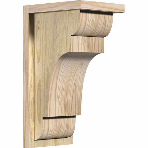 8"W x 10"D x 18"H New Brighton Rough Sawn Corbel w/Backplate, Douglas Fir