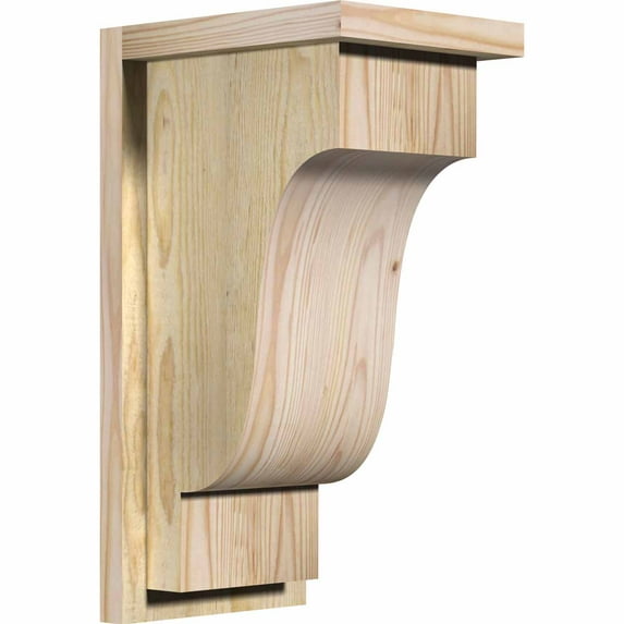 8"W x 10"D x 18"H Newport Rough Sawn Corbel w/Backplate, Douglas Fir