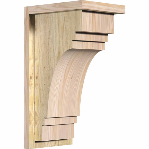 8"W x 10"D x 18"H Pescadero Rough Sawn Corbel w/Backplate, Douglas Fir