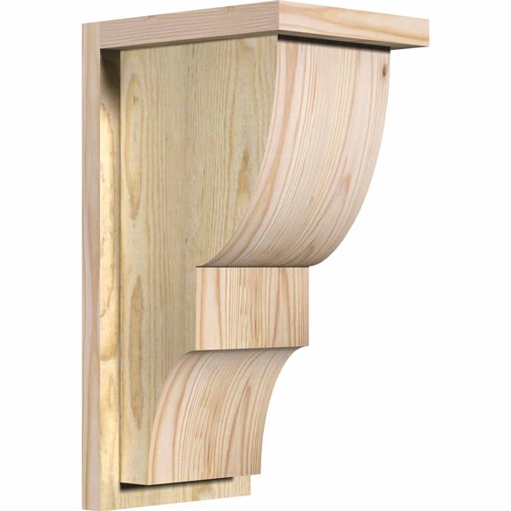 8"W x 10"D x 18"H Ridgewood Rough Sawn Corbel w/Backplate, Douglas Fir