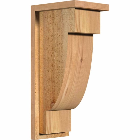 8"W x 10"D x 22"H Alpine Rough Sawn Corbel w/Backplate, Western Red Cedar