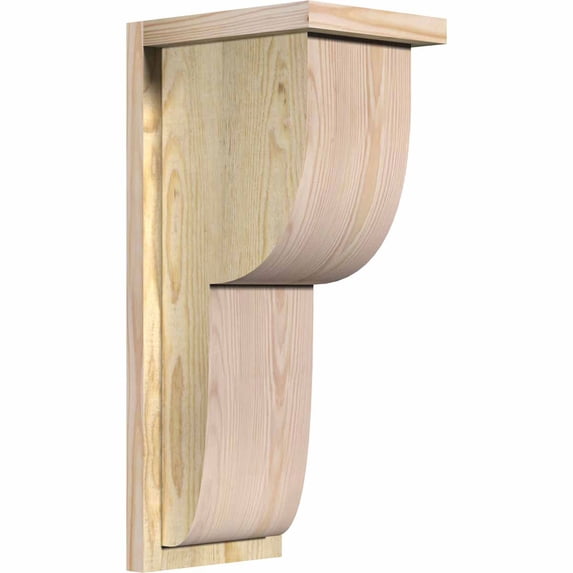 8"W x 10"D x 22"H Crestline Rough Sawn Corbel w/Backplate, Douglas Fir