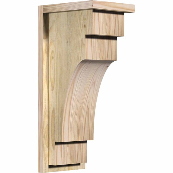 8"W x 10"D x 22"H Mediterranean Rough Sawn Corbel w/Backplate, Douglas Fir