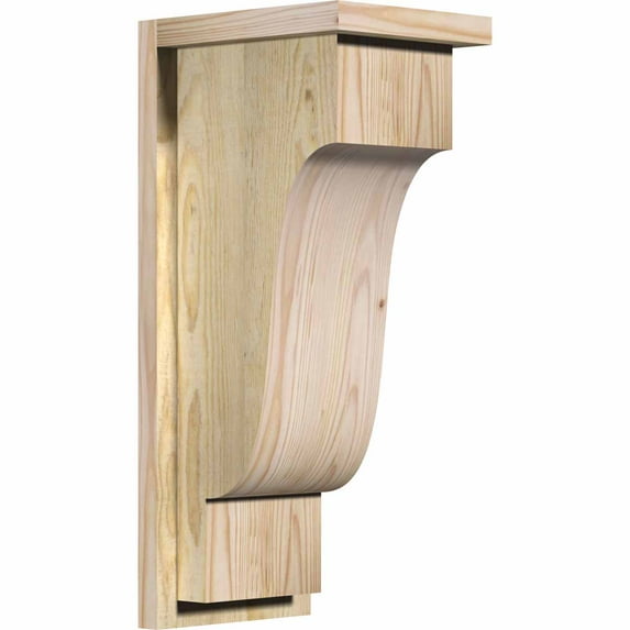 8"W x 10"D x 22"H Newport Rough Sawn Corbel w/Backplate, Douglas Fir