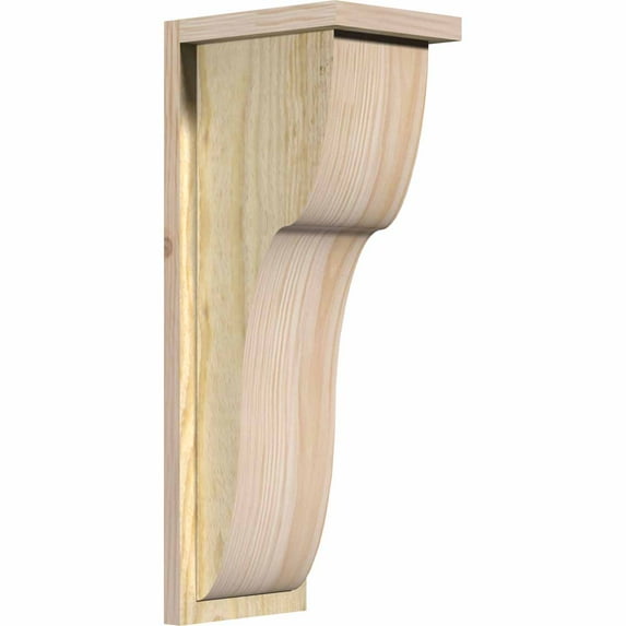 8"W x 10"D x 26"H Carmel Rough Sawn Corbel w/Backplate, Douglas Fir