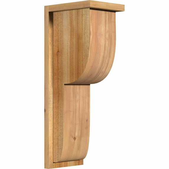 8"W x 10"D x 26"H Crestline Rough Sawn Corbel w/Backplate, Western Red Cedar