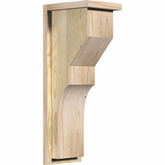 8"W x 10"D x 26"H Monterey Rough Sawn Corbel w/Backplate, Douglas Fir