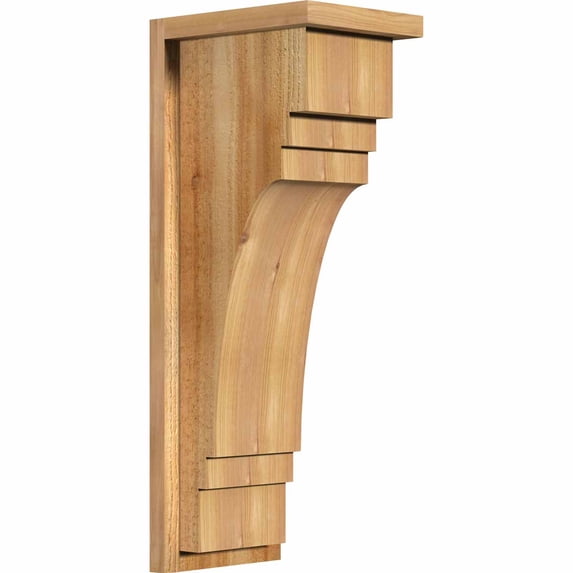 8"W x 10"D x 26"H Pescadero Rough Sawn Corbel w/Backplate, Western Red Cedar