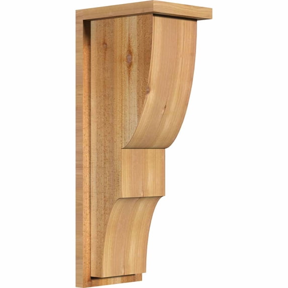 8"W x 10"D x 26"H Ridgewood Rough Sawn Corbel w/Backplate, Western Red Cedar