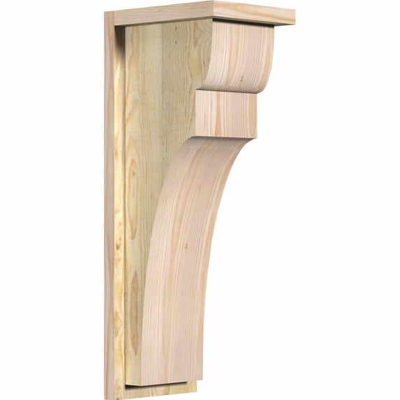 8"W x 10"D x 26"H Yorktown Rough Sawn Corbel w/Backplate, Douglas Fir