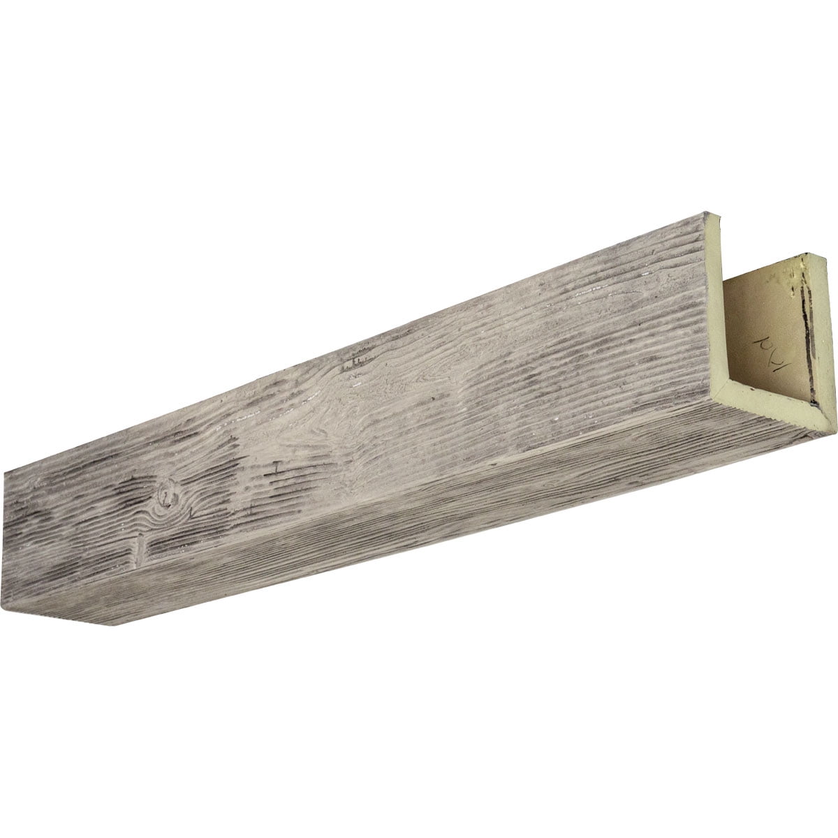 8"W x 10"H x 16'L 3-Sided (U-beam) Sandblasted Endurathane Faux Wood Ceiling Beam, Natural Golden Oak