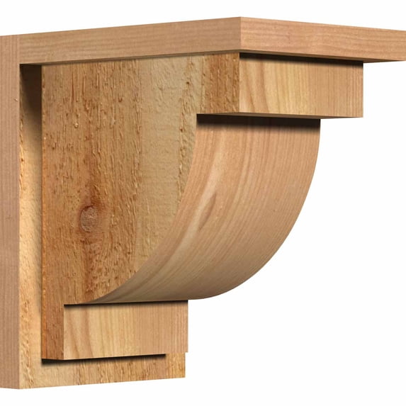8"W x 12"D x 12"H Alpine Rough Sawn Corbel w/Backplate, Western Red Cedar