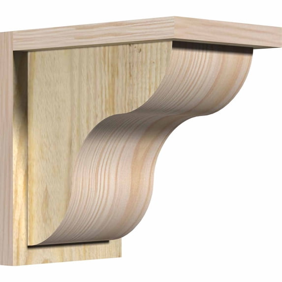 8"W x 12"D x 12"H Carmel Rough Sawn Corbel w/Backplate, Douglas Fir