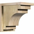 thumbnail image 1 of 8"W x 12"D x 12"H Mediterranean Rough Sawn Corbel w/Backplate, Douglas Fir, 1 of 9