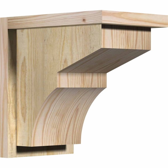 8"W x 12"D x 12"H Monterey Rough Sawn Corbel w/Backplate, Douglas Fir