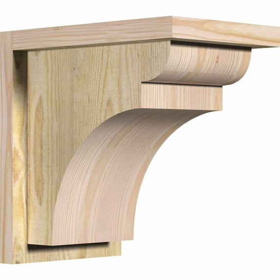 8"W x 12"D x 12"H Yorktown Rough Sawn Corbel w/Backplate, Douglas Fir