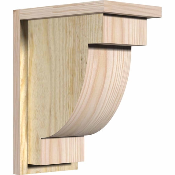 8"W x 12"D x 16"H Alpine Rough Sawn Corbel w/Backplate, Douglas Fir