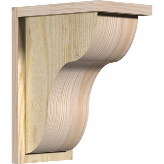 8"W x 12"D x 16"H Carmel Rough Sawn Corbel w/Backplate, Douglas Fir