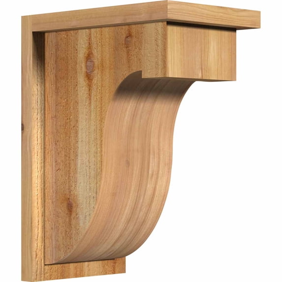 8"W x 12"D x 16"H Del Monte Rough Sawn Corbel w/Backplate, Western Red Cedar
