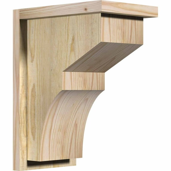 8"W x 12"D x 16"H Monterey Rough Sawn Corbel w/Backplate, Douglas Fir
