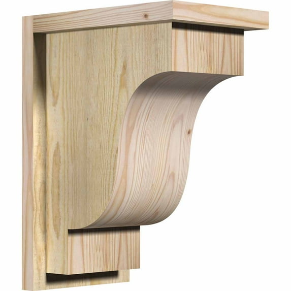 8"W x 12"D x 16"H Newport Rough Sawn Corbel w/Backplate, Douglas Fir