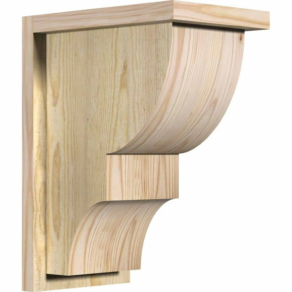8"W x 12"D x 16"H Ridgewood Rough Sawn Corbel w/Backplate, Douglas Fir