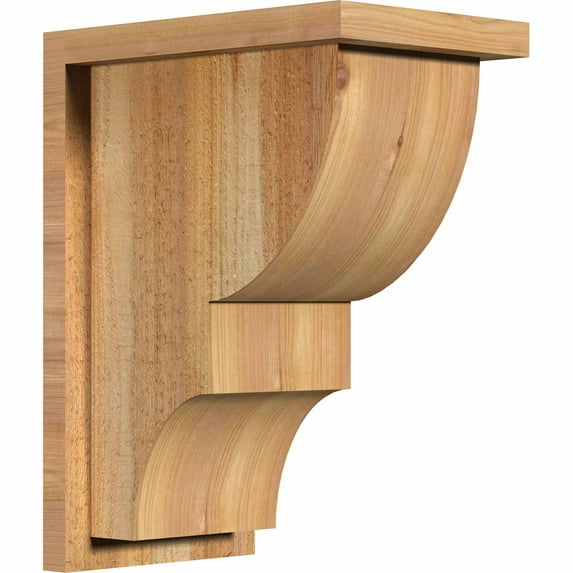 8"W x 12"D x 16"H Ridgewood Rough Sawn Corbel w/Backplate, Western Red Cedar